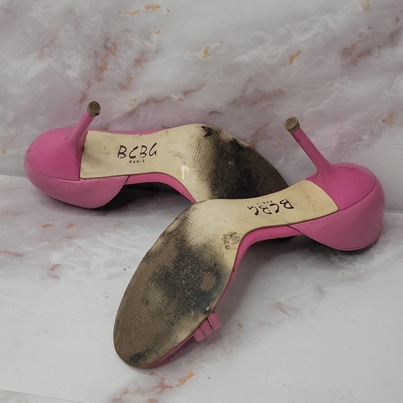 Bcbg Paris pink open toe 3 strap pumps - Picture 7 of 13